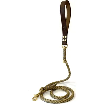 Vodítko pro psa SvětTlapky Luxusní vodítko pro psy MIA KŮŽE - Zlaté Délka: 1,4 m, Průměr lana (plíšek není součástí produktu): 8 mm