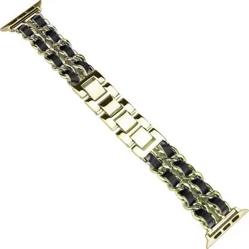 Ostatní příslušenství k chytrým hodinkám Řemínek Worryfree Metal&Leather pro Apple 38/40/41mm, gold/black