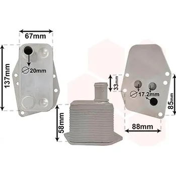 Chladič motoru Olejový chladič, motorový olej VAN WEZEL 06003555