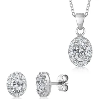 Souprava šperků SOFIA stříbrný set se zirkony COEZB97116+COPZB97113