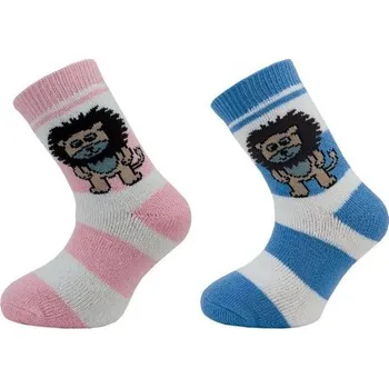 Dětské ponožky NOVIA froté Lvíček 21-23 růžová 1 pár