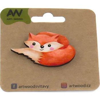 Brož art-wood.cz Dřevěná brož - Liška 2
