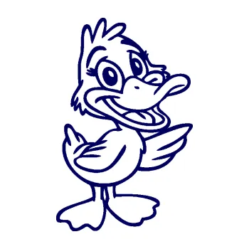 Samolepící dekorace SAMOLEPKA Káčátko 002 pravá (23 - tmavě modrá) NA AUTO, NÁLEPKA, FÓLIE, POLEP, TUNING, VLASTNÍ TEXT, TISK, AUTOSAMOLEPKY.cz, POLEPY, OBRÁZEK, LOGO, SAMOLEPKY