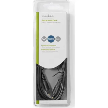 Audio kabel Nedis CAGB25000BK20 - Optický Audiokabel | TosLink Zástrčka - TosLink Zástrčka | 2 m | Černá barva
