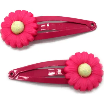 sponky do vlasů s ozdobou květu, 2 ks Barva: tmavě růžová