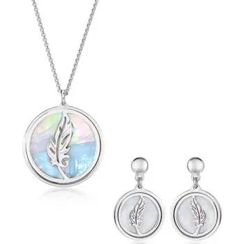 Souprava šperků SOFIA set "Perleťové peříčko" AMCLF3884-45+5+AMORF3887