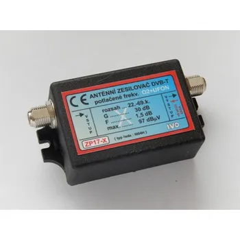 Příjem digitálního pozemního vysílání IVO zesilovač DVB-T2 30dB s potlačením O2+UFON IZP17-X