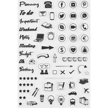 Dětské razítko AladinE Stampo Bullet Journal diářová razítka můj pracovní den 61 ks