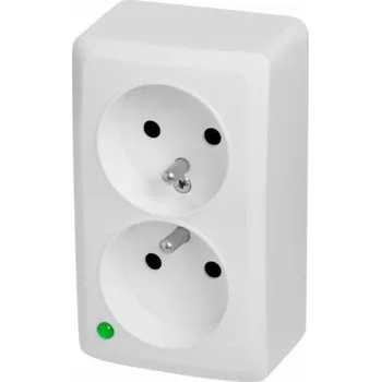 Elektrická zásuvka Elektro-Plast Berg dvojitá zásuvka přisazená na povrch s uzemněním bílá