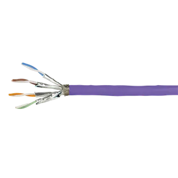 Síťový kabel Cat.7A 1200MHz instalační kabel 500m Simplex, LSZH, fialový Barva: fialová, Balení: metráž do 10 m, Provedení: bez konektorů