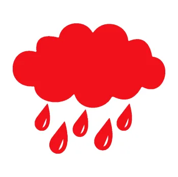 Samolepící dekorace SAMOLEPKA Déšť 001 levá mrak a kapky (10 - červená) NA AUTO, NÁLEPKA, FÓLIE, POLEP, TUNING, VLASTNÍ TEXT, TISK, AUTOSAMOLEPKY.cz, POLEPY, OBRÁZEK, LOGO, SAMOLEPKY