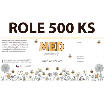 Etiketa na sklenici - 3 louka - Med pastový ROLE 500 KS