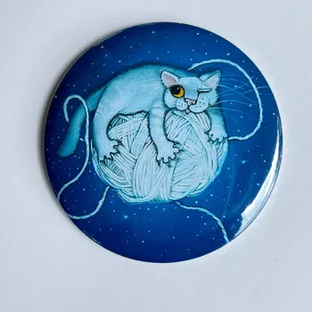 Dekorativní magnet Kočka a měsíc - velký magnet 75 mm