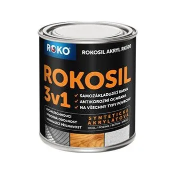 univerzální barva Rokosil 3v1 0,6L/0100 bílá matná akryl