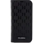 Karl Lagerfeld Saffiano Monogram book pouzdro pro iPhone 13 PRO černý