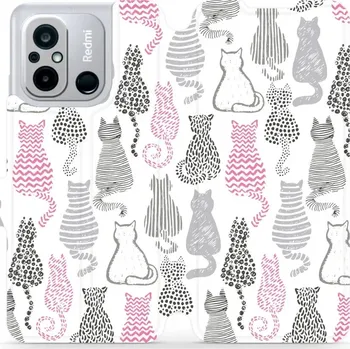 Pouzdro na mobilní telefon Flipové pouzdro Mobiwear - Xiaomi Redmi 12C - MX01S Kočičí zádíčka (Knížkové flip pouzdro, obal, kryt na mobil Xiaomi Redmi 12C - MX01S Kočičí zádíčka, materiál Umělá kůže + TPU - ochrana 360°, stojánek, silikonová vanička, magnetické zavírání)