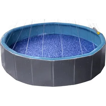 Hračka pro psa Bazén pro psy FLAMINGO Sprinkle modrý/tmavě šedý 120x120x30cm