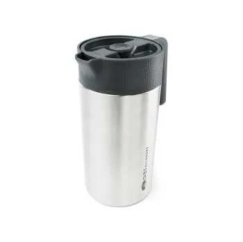 Kempingové nádobí GSI Outdoors Glacier Stainless Java Press brushed Šedá pressovač + DÁREK DLE VÝBĚRU!