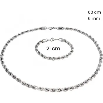 Souprava šperků Ocelový náhrdelník + náramek 24324960