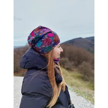 Homeless čepice - Barevné listí (Funkční čepice ve stylu Homeless)