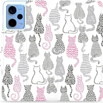 Pouzdro na mobilní telefon Flipové pouzdro Mobiwear - Xiaomi Redmi Note 12 5G - MX01S Kočičí zádíčka (Knížkové flip pouzdro, obal, kryt na mobil Xiaomi Redmi Note 12 5G - MX01S Kočičí zádíčka, materiál Umělá kůže + TPU - ochrana 360°, stojánek, silikonová vanička, magnetické zavírá