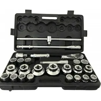 Gola sada Silver Gola sada 3/4" 1" ořechy 21-65 mm, 6-hranné hlavice, 26 dílů, ráčna, nástavce