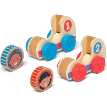 autíčko Melissa & Doug Go Tots Dřevěná závodní auta