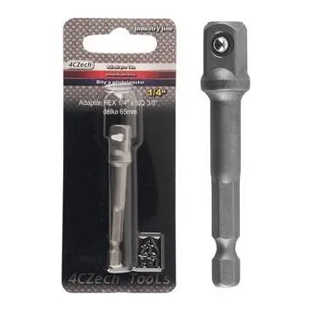 Gola hlavice 4CZech Adaptér HEX 1/4" x SQ 3/8", délka 65mm - 4CZ-8329-07