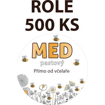 Etiketa na víčko - 3 louka - Med pastový ROLE 500 KS