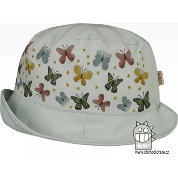 Klobouk Bavlněný letní klobouk Dráče - Mallorca 23, zelinkavá, motýlci Barva: Zelinkavá, Velikost: 54-56