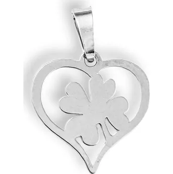 Přívěsek GEMMAX Original – garance kvality Zlatý bílý přívěsek - Čtyřlístek v srdíčku – zlatý šperk ryzosti 585/1000 v Dárkovém balení s Certifikátem GUPWB-00821