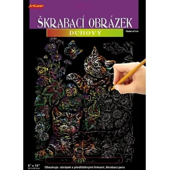 vyškrabávací obrázek ARTLOVER Škrabací obrázek duhový Koťata 20x25cm