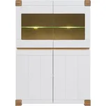 BRW Arendal Vitrína REG2D2W/101, bílá alpská/bílá