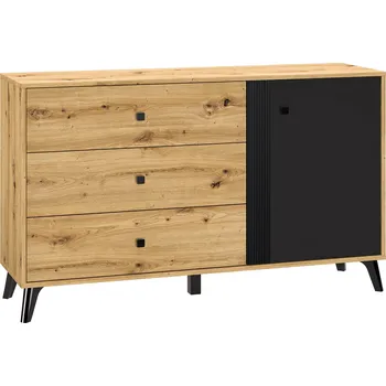 Komoda Komoda dub artisan/MDF černý lesk/černý mat ELIZABETH 05