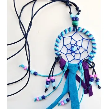 Lapač snů Náhrdelník "Lapač snů - mandala", barva modrá