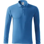 MALFINI PIQUE POLO LS 221 / Pánská polokošile, dl. rukáv - azurově modrá XXXL