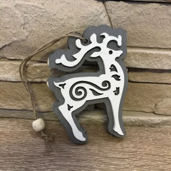 Vánoční dekorace Závěsná dřevěná dekorace nejen na stromeček vločka