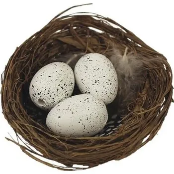 Vánoční ozdoba Pro Háčkování Dekorace hnízdo s bílými vajíčky