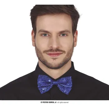 Karnevalový doplněk Fiestas Guirca Motýlek flitrový - modrý