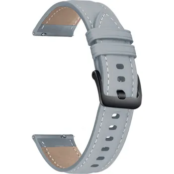Kožený řemínek 20mm pro Samsung / Huawei / Xiaomi / Garmin Barva: Světle šedá