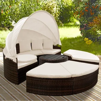 Zahradní pohovka Zahradní postel Lazy z umělého ratanu 185 cm