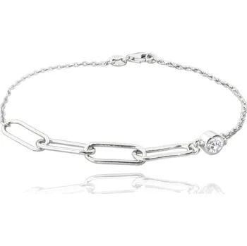 Náramek Stříbrný náramek v italském stylu s bílým zirkonem