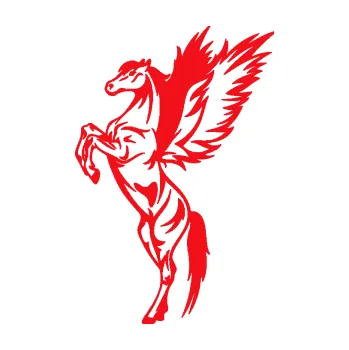 Samolepící dekorace SAMOLEPKA Pegas okřídlený kůň 004 levá na zadních (10 - červená) NA AUTO, NÁLEPKA, FÓLIE, POLEP, TUNING, VLASTNÍ TEXT, TISK, AUTOSAMOLEPKY.cz, POLEPY, OBRÁZEK, LOGO, SAMOLEPKY