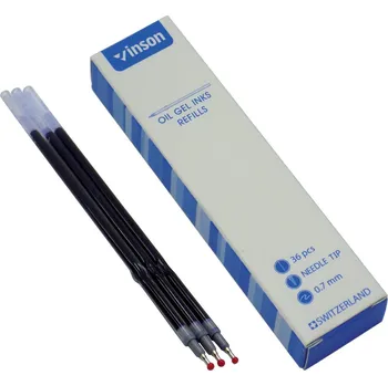 Náplň do psacích potřeb Vinson Olejová náplň do propisek 36 ks 0,7 mm modrá