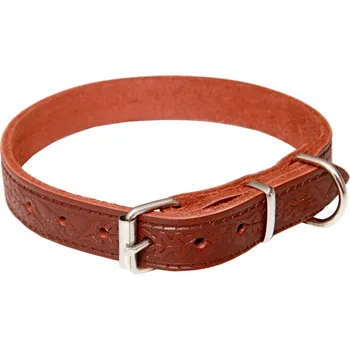 Obojek pro psa BAFPET Obojky kožené GRAZL, zdobené Barva: Hnědá, Rozměr: 22mm x 60cm /45-55/ 14106V