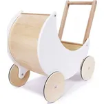 iMex Toys Dřevěný kočárek pro panenky bílý