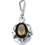 Stříbrný přívěsek přírodní záhněda - P1140 (Stříbrný přívěsek se záhnědou 8x6 mm)