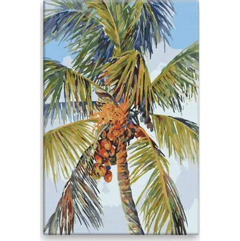 Dětské zboží Malování podle čísel - Palma s kokosy - 40x60 cm, bez dřevěného rámu - CZ výroba