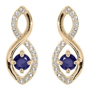 Náušnice Troli Okouzlující pozlacené náušnice s modrými zirkony PO/SE09089B + 2 měsíce na vrácení zboží