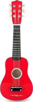 Hudební nástroj pro děti VIGA Klasická kytara pro děti červená